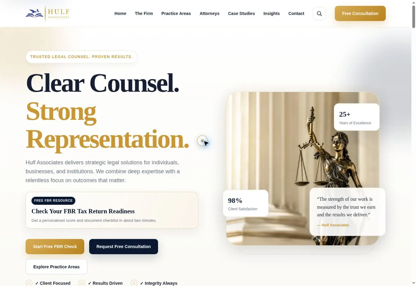 HULF Associates homepage designed and developed by Digi Rehbar